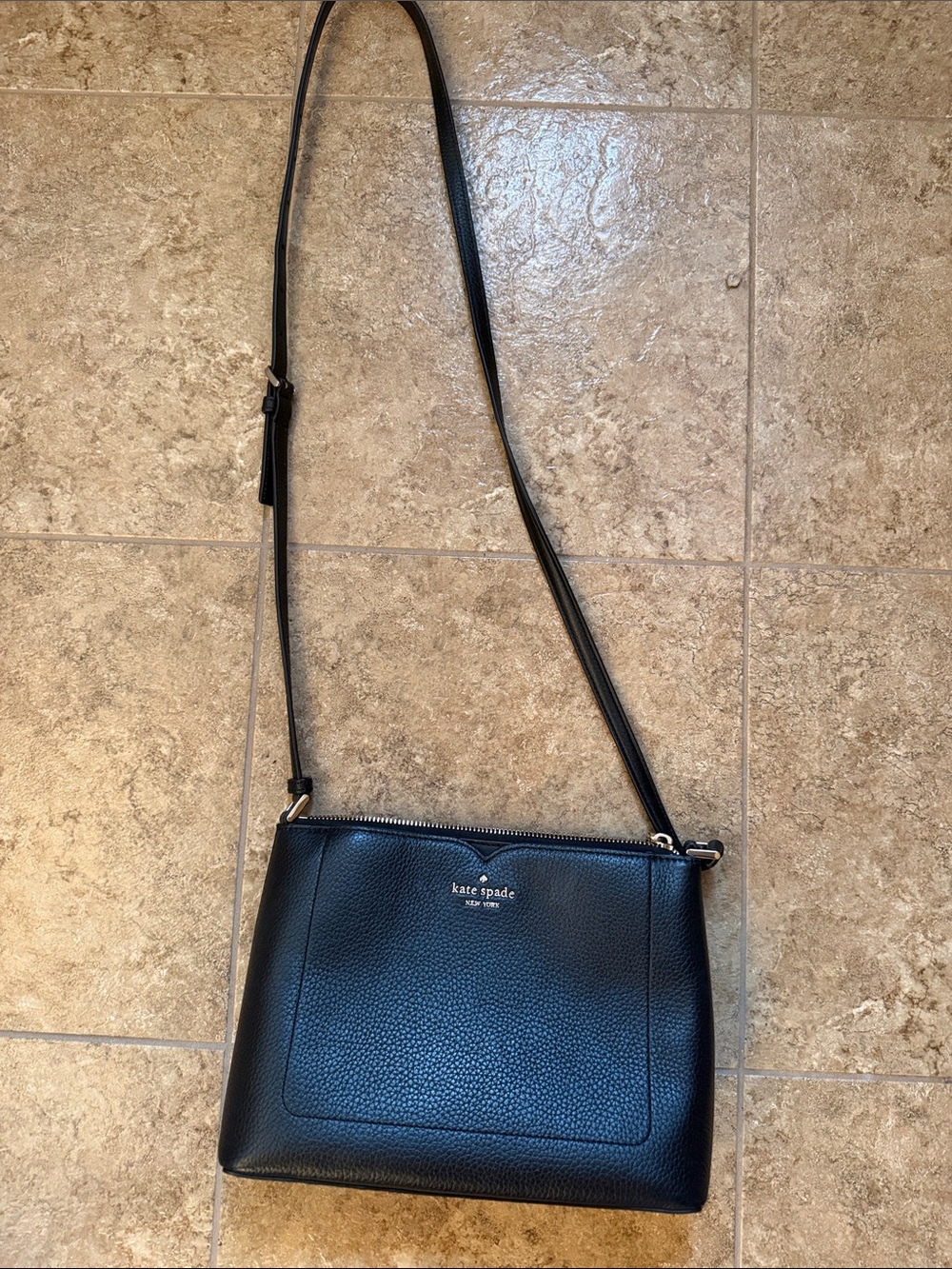 kate spade Black Pebbled Leather Crossbody Purse